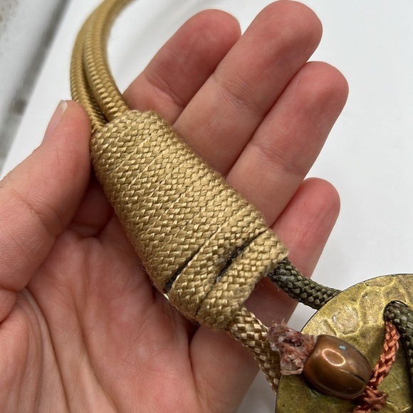 Womens Fashion Belt Gold Tone Metal Brown Boho Hippie Bulky Waist - Picture 5 of 12